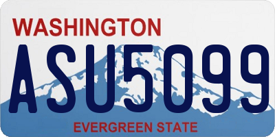 WA license plate ASU5099