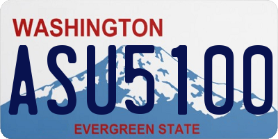 WA license plate ASU5100