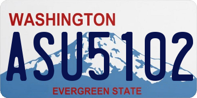 WA license plate ASU5102