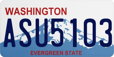 WA license plate ASU5103