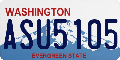WA license plate ASU5105