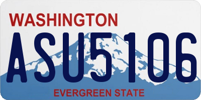 WA license plate ASU5106