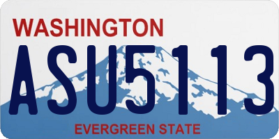 WA license plate ASU5113