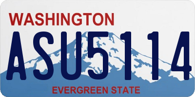 WA license plate ASU5114