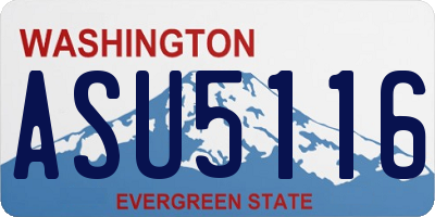 WA license plate ASU5116