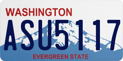 WA license plate ASU5117