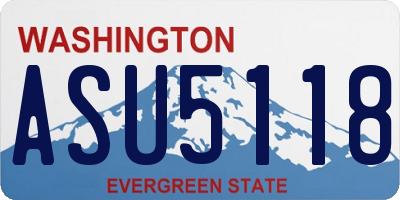 WA license plate ASU5118