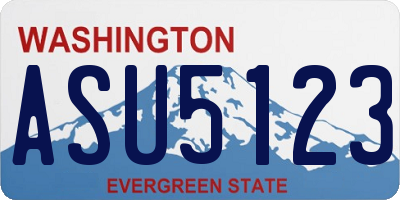 WA license plate ASU5123