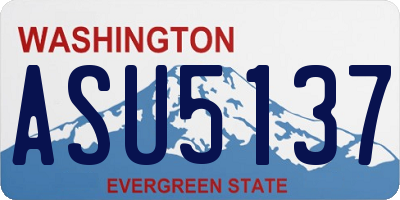 WA license plate ASU5137