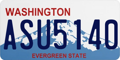 WA license plate ASU5140