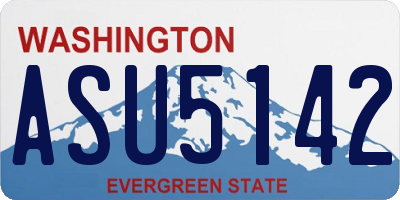 WA license plate ASU5142