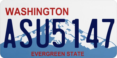 WA license plate ASU5147