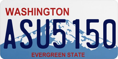 WA license plate ASU5150