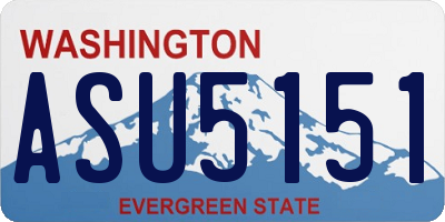 WA license plate ASU5151