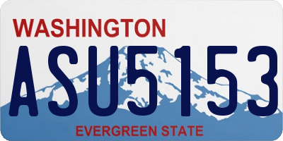 WA license plate ASU5153