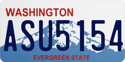 WA license plate ASU5154