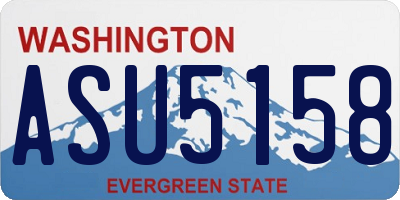 WA license plate ASU5158