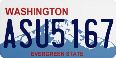WA license plate ASU5167