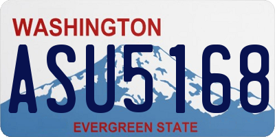 WA license plate ASU5168