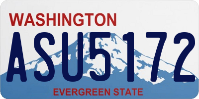 WA license plate ASU5172