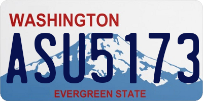 WA license plate ASU5173