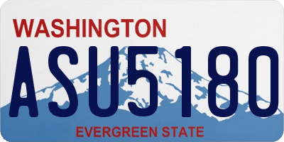 WA license plate ASU5180