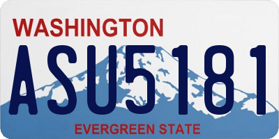 WA license plate ASU5181
