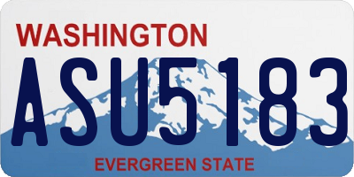 WA license plate ASU5183