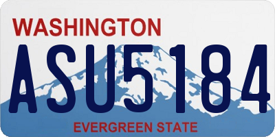 WA license plate ASU5184