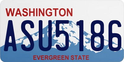 WA license plate ASU5186
