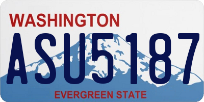 WA license plate ASU5187