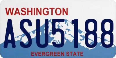 WA license plate ASU5188