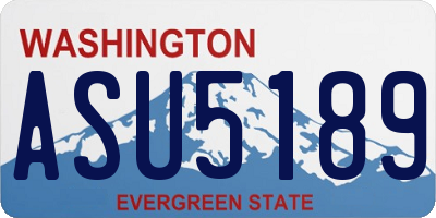 WA license plate ASU5189