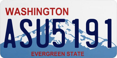 WA license plate ASU5191