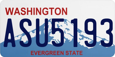 WA license plate ASU5193