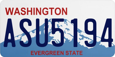 WA license plate ASU5194