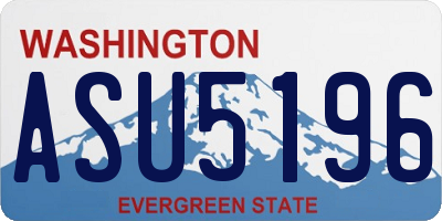 WA license plate ASU5196
