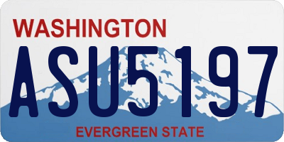 WA license plate ASU5197