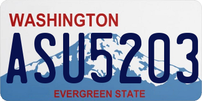 WA license plate ASU5203