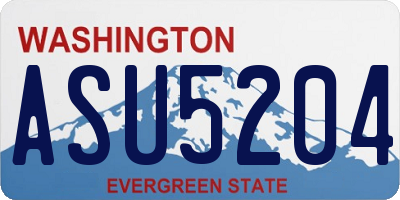 WA license plate ASU5204