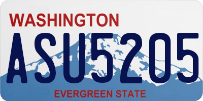 WA license plate ASU5205