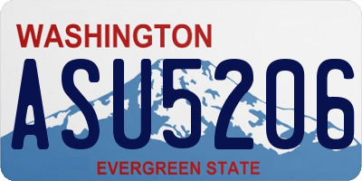 WA license plate ASU5206