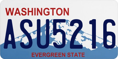 WA license plate ASU5216