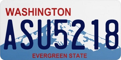 WA license plate ASU5218