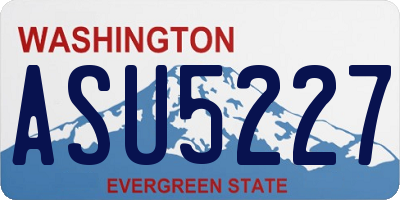 WA license plate ASU5227