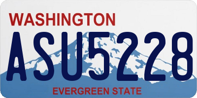 WA license plate ASU5228