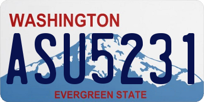 WA license plate ASU5231