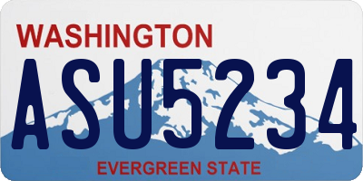 WA license plate ASU5234