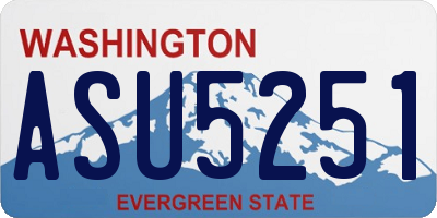 WA license plate ASU5251