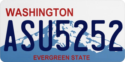 WA license plate ASU5252